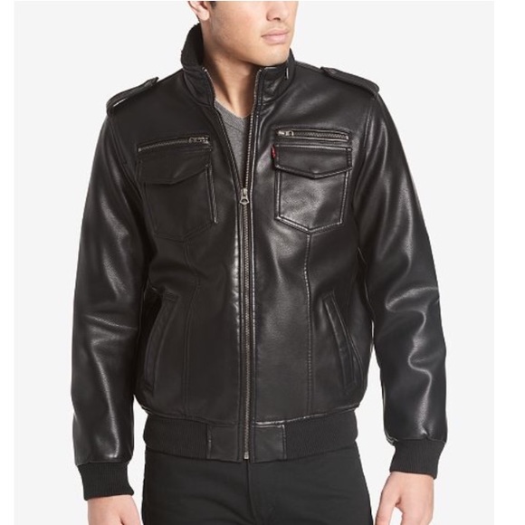 Levi's Sherpa Lined Faux Leather Bomber Jacket XXL